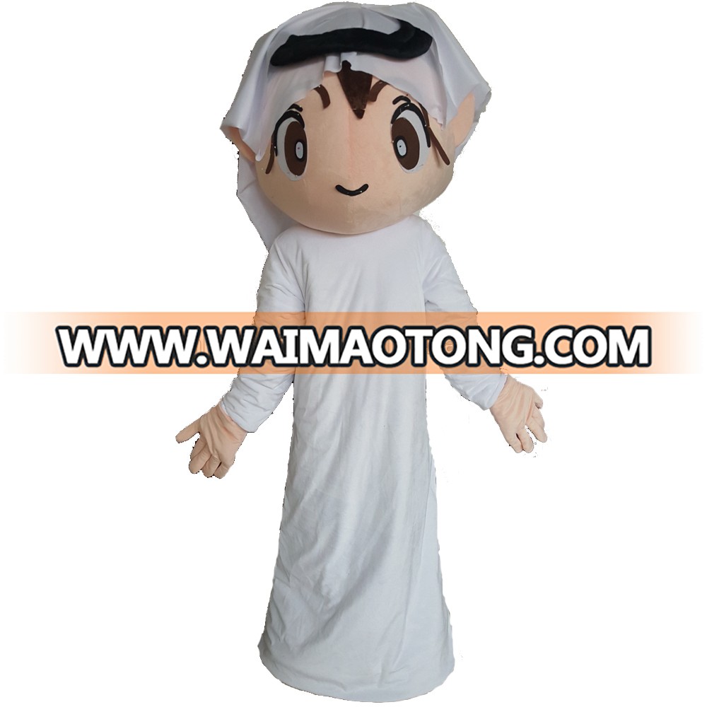 bswm33 Customized arab men mascot costume white arabic dress man costume